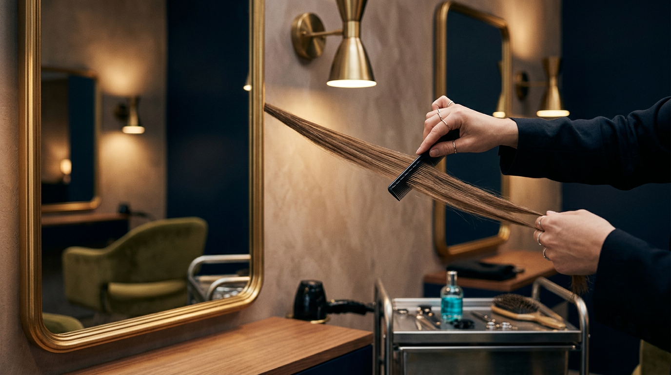 Friseur: professionelle Online-Präsenz mit vertrauensbildenden Branchenelementen